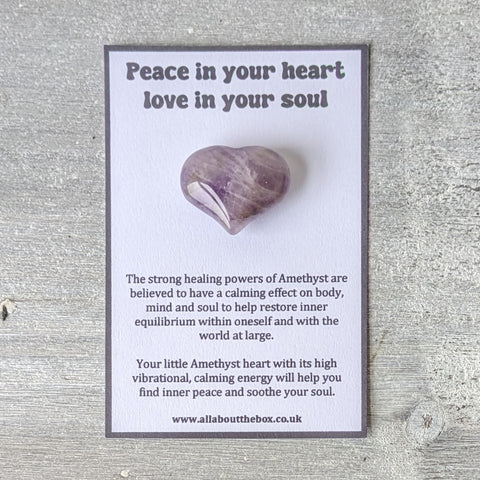 Amethyst Mini Heart - Peace in Your Heart, Love in Your Soul