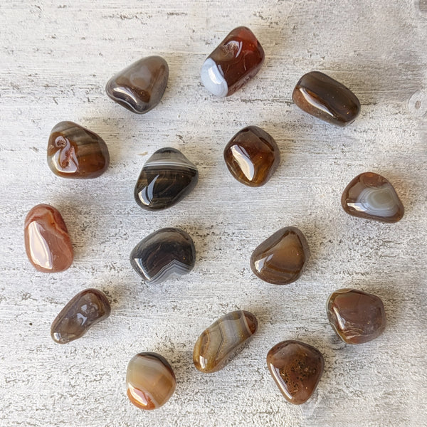 Brown Banded Agate Tumblestone