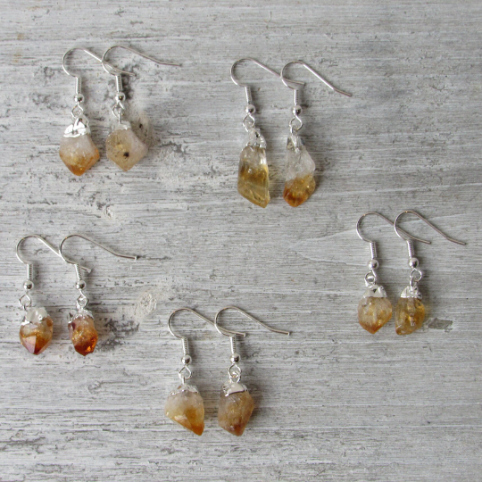 Raw Citrine Earrings