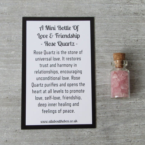 Rose Quartz - Mini Bottle Of Love & Friendship