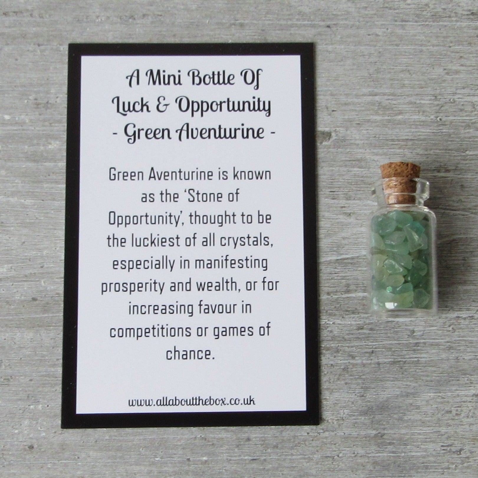 Green Aventurine - Mini Bottle Of Luck & Opportunity