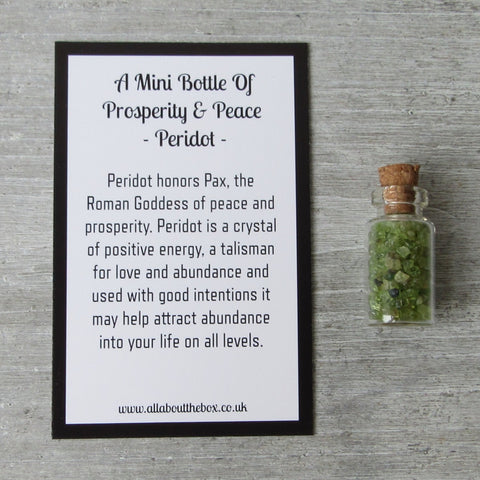 Peridot - Mini Bottle Of Prosperity & Peace