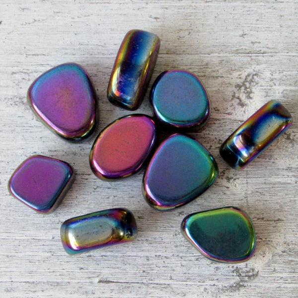 Aura Hematite Tumblestone