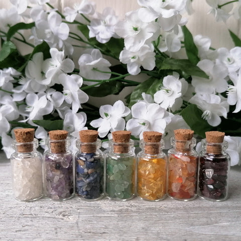 Seven Chakra Mini Bottle Set with Crystal Chips
