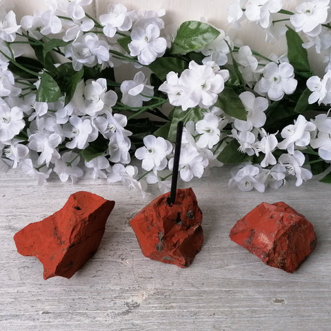 Small Raw Red Jasper Incense Holder