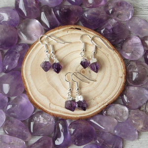 Raw Amethyst Earrings