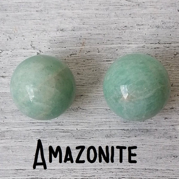 Small Crystal Spheres - Amazonite Or Green Sardonyx