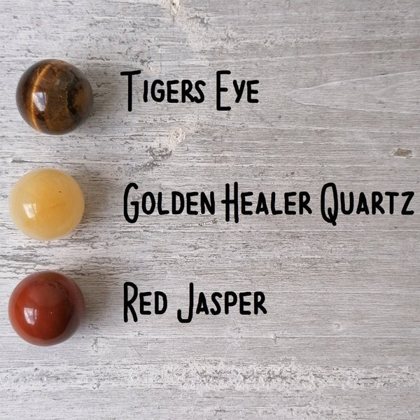 Small Crystal Spheres - Golden Healer, Red Jasper Or Tigers Eye