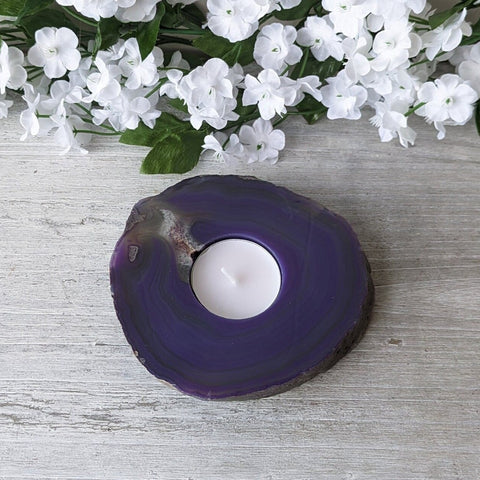 Purple Agate Tealight Holder - Sold As Seen