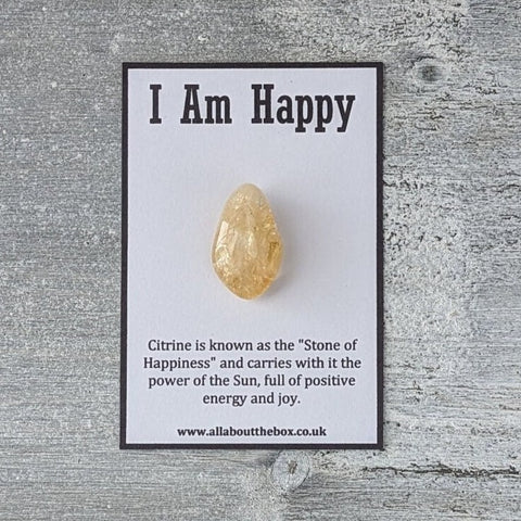 I Am Happy - Citrine Tumblestone