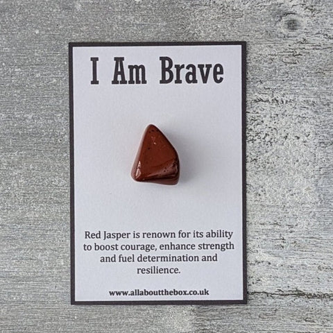 I Am Brave - Red Jasper Tumblestone