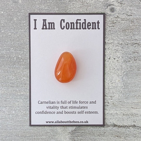 I Am Confident - Carnelian Tumblestone